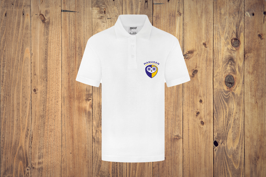 Manuden White Polo Shirt (Frilly Collar) - KS1